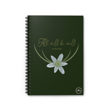 "All will be well." Spiral Notebook - Ruled Line